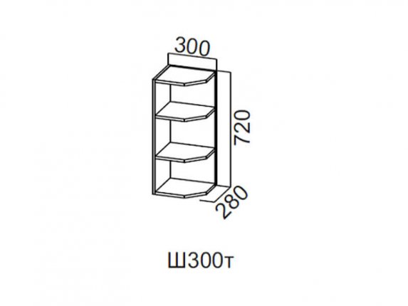 Шкаф навесной торцевой 300 Ш300т Модерн 300х720х280